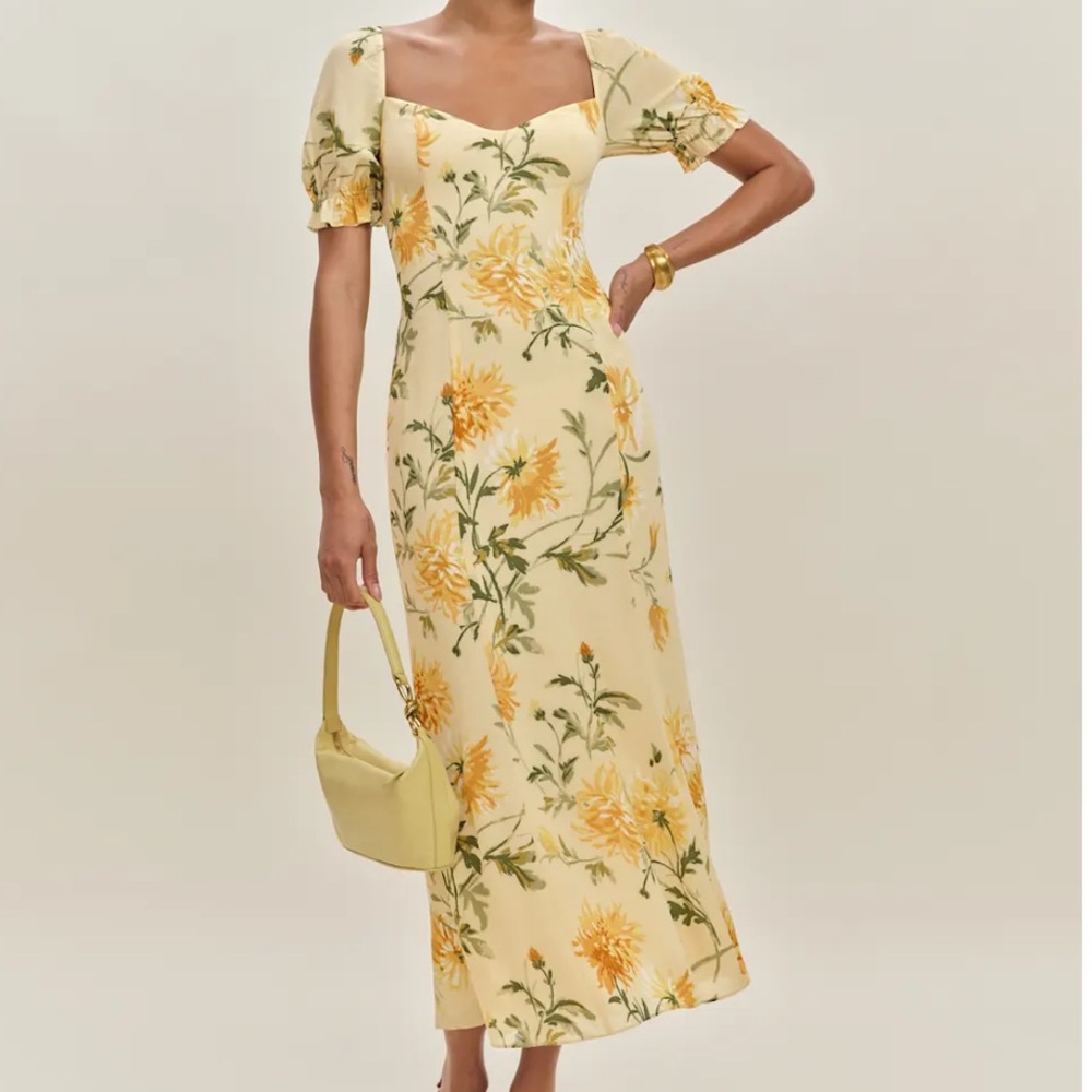 Reformation Gloria Dress Yellow - Size 4